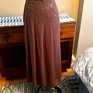 5/$25 will bundle Vintage Brown Silky light Jacquard Maxi Skirt